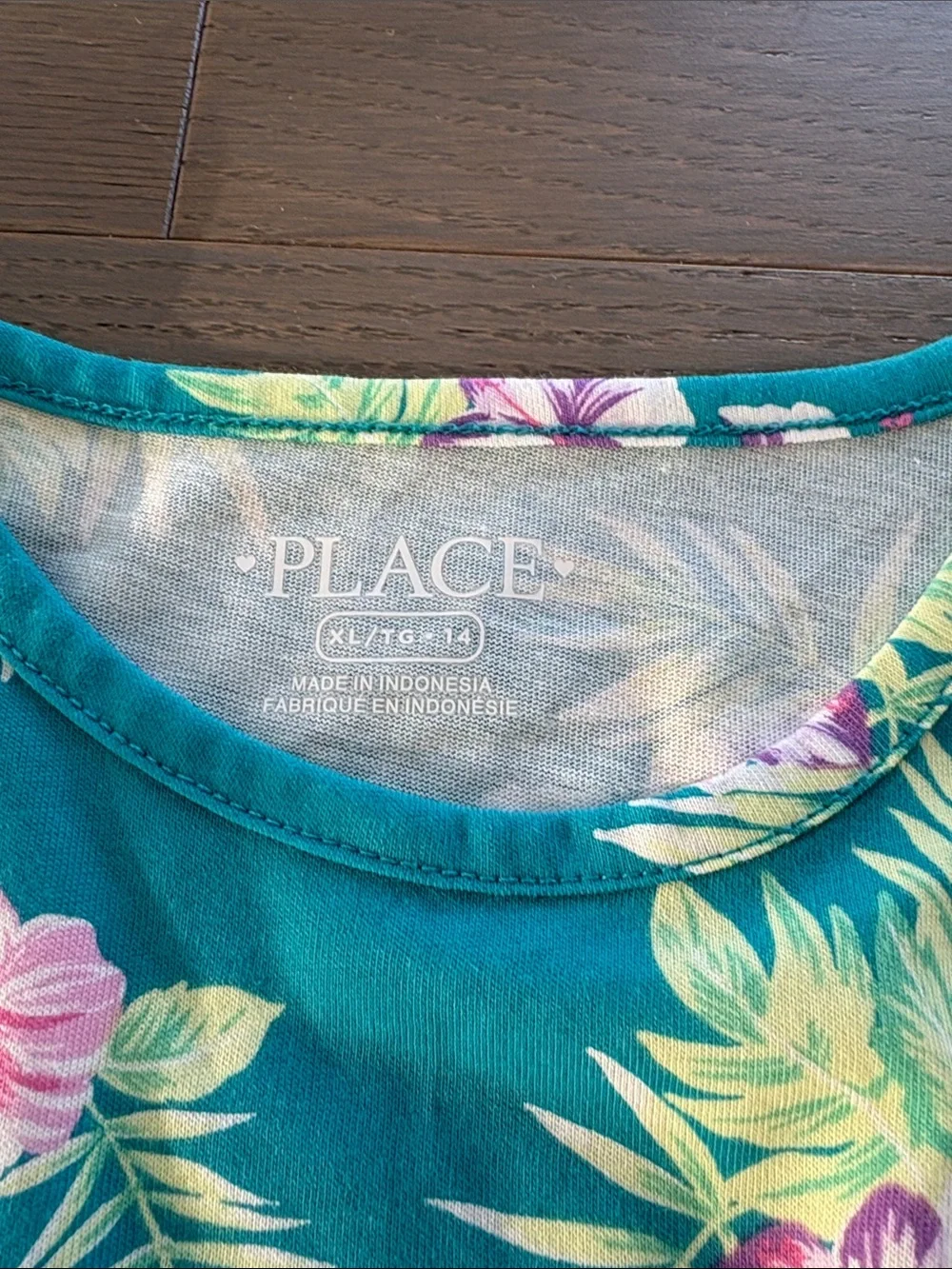 The Children's Place Teal Tropical Floral Sleeveless Dress XL / TG 14